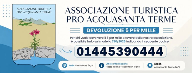 *DEVOLUZIONE 5 PER MILLE* Per chi vuole devolvere il 5 per mille a favore della nostra associazione, è possibile farlo sul modello 730/2026 indicando il seguente codice: 01445390444