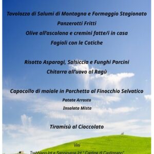 Menù di Pasquetta 2026 – Hotel Ristorante Monastero Valledacqua